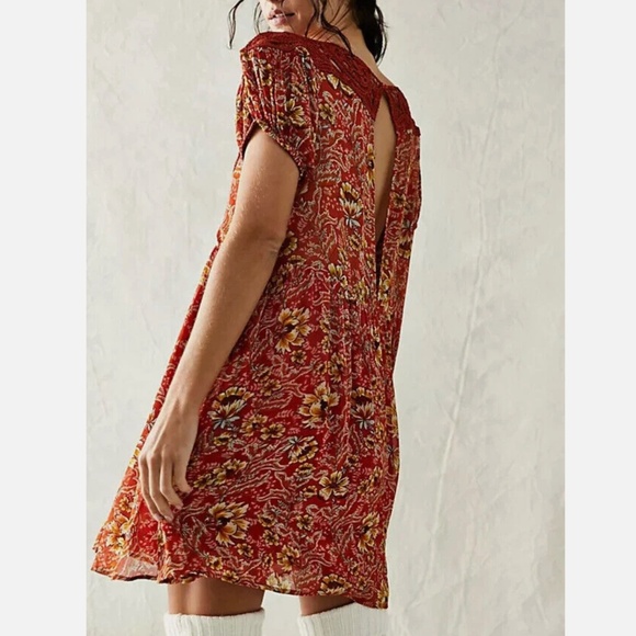 Free People Margot Printed Babydoll Dress | Floral | Size Small | NWT - Picture 3 of 16